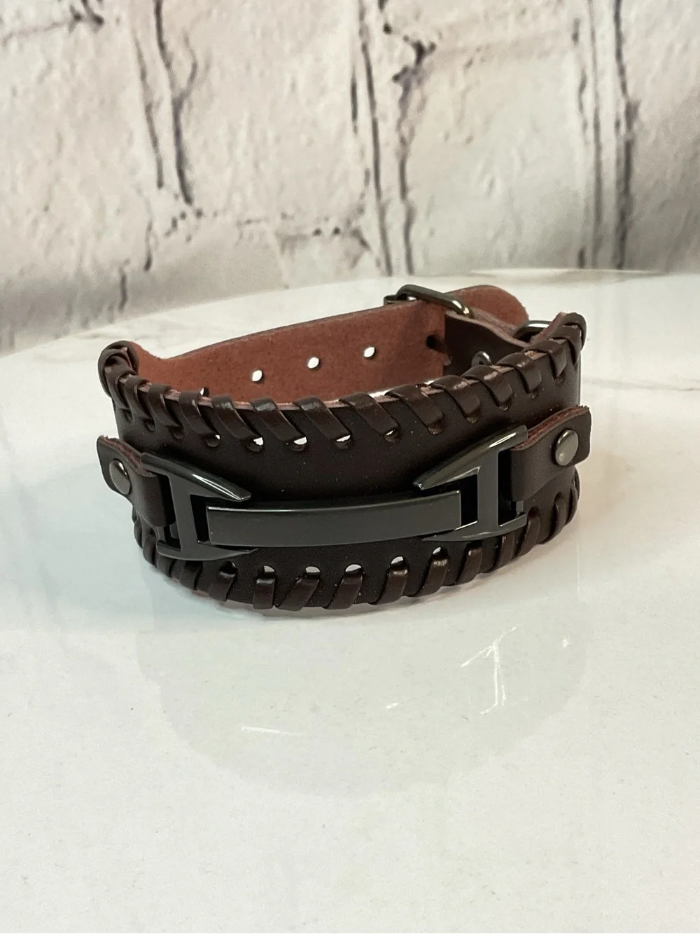 🌟🌟 Genuine Men’s Wide Band Leather Bracelet - Brown